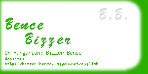 bence bizzer business card